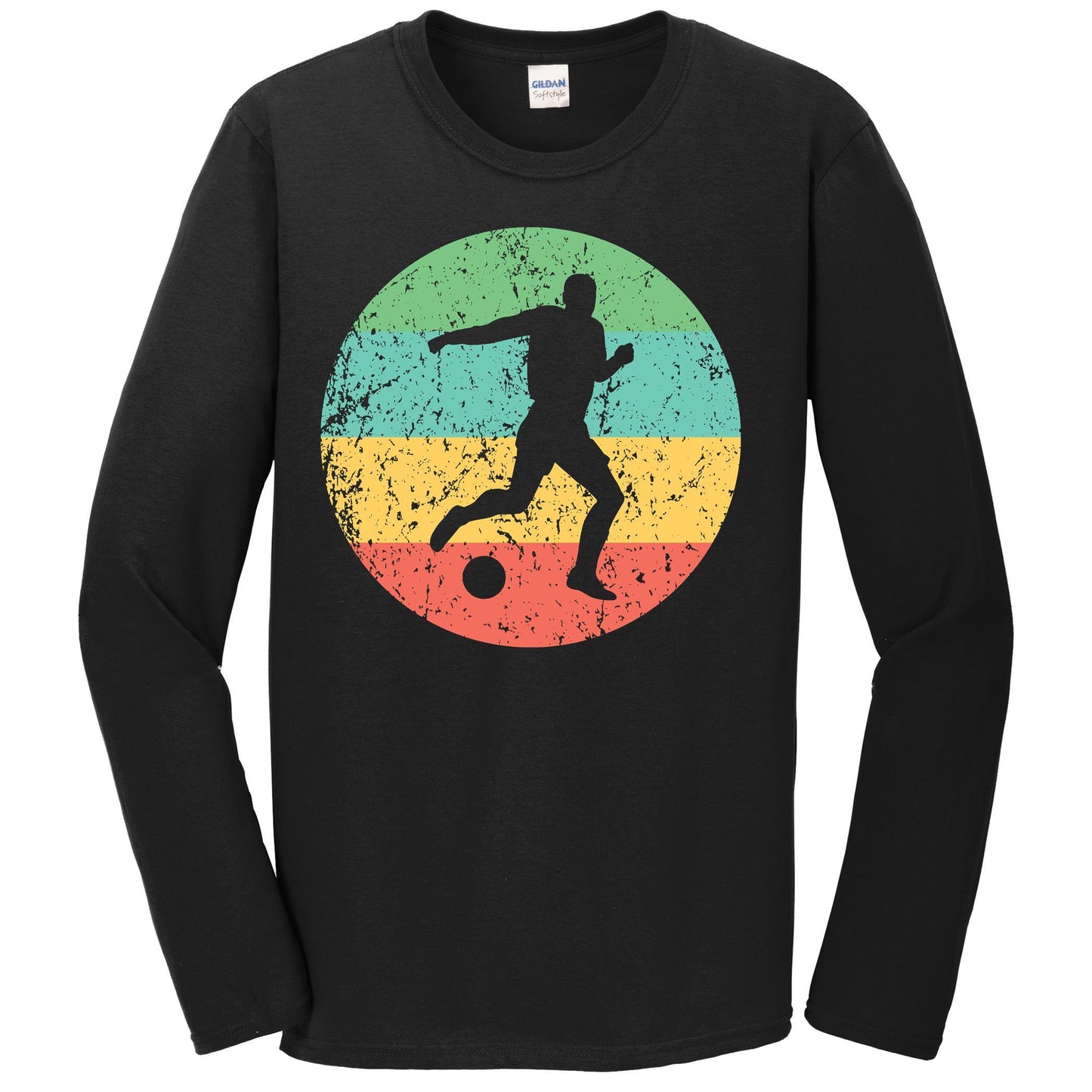 Soccer Long Sleeve Shirt - Vintage Retro Soccer Player T-Shirt