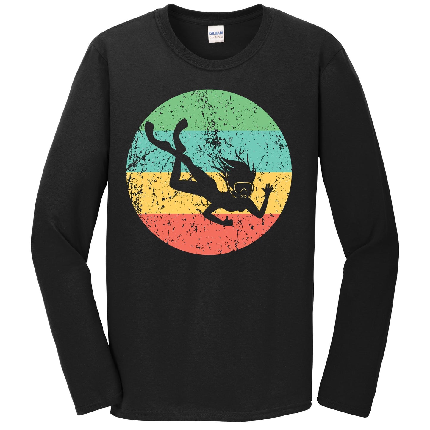 Snorkeling Long Sleeve Shirt - Vintage Retro Snorkeler T-Shirt