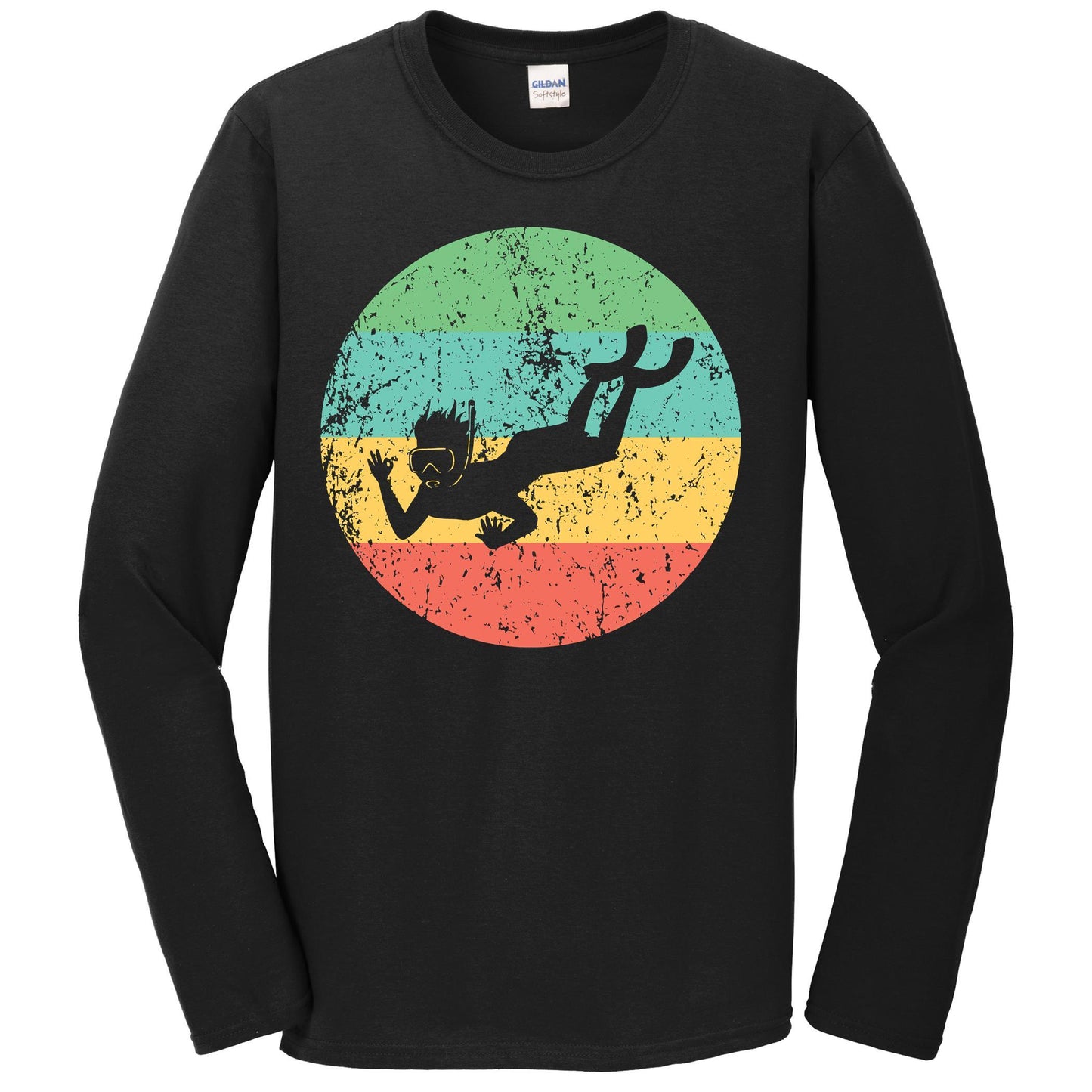Snorkeling Long Sleeve Shirt - Vintage Retro Snorkeler T-Shirt