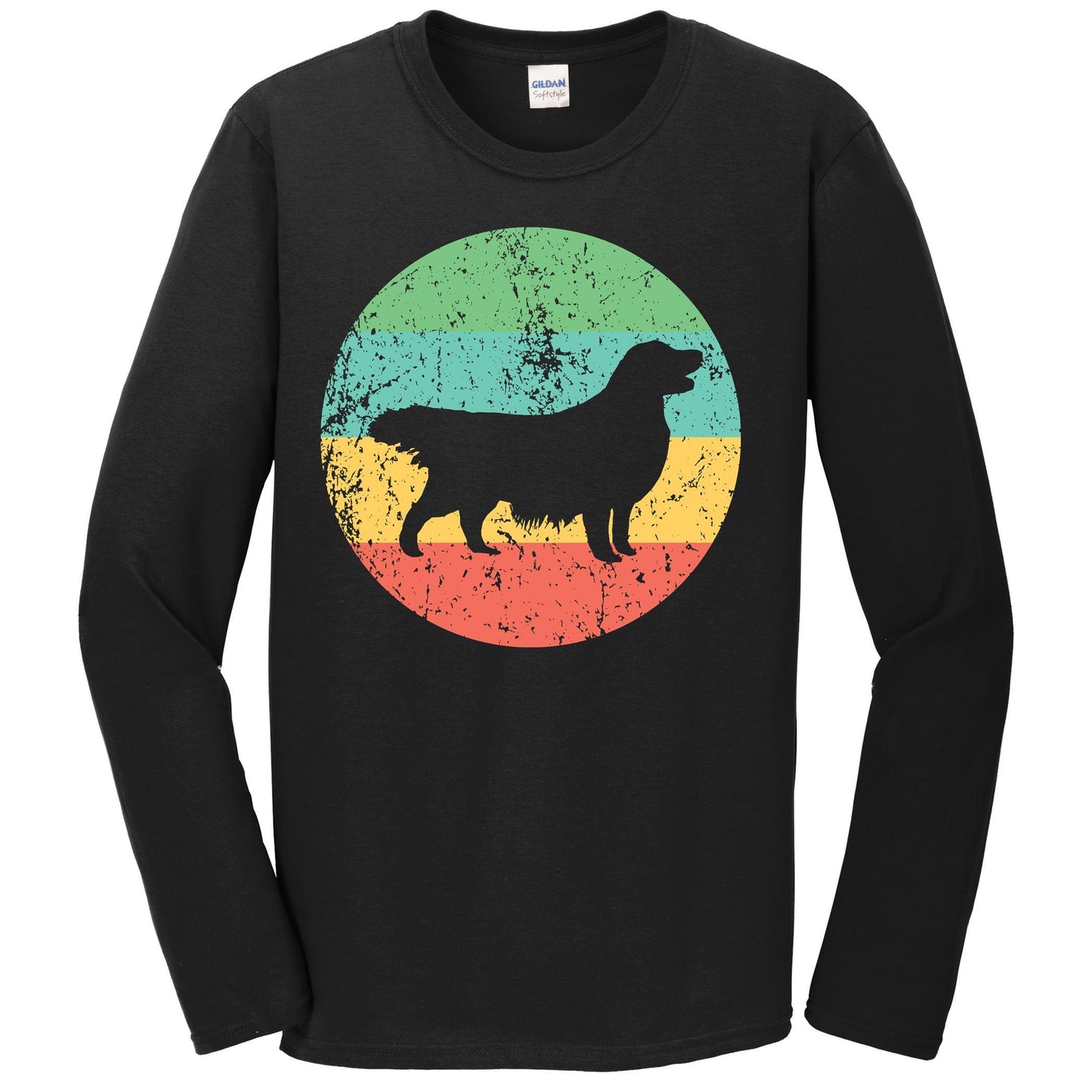Golden Retriever Long Sleeve Shirt - Retro Golden Retriever Dog T-Shirt