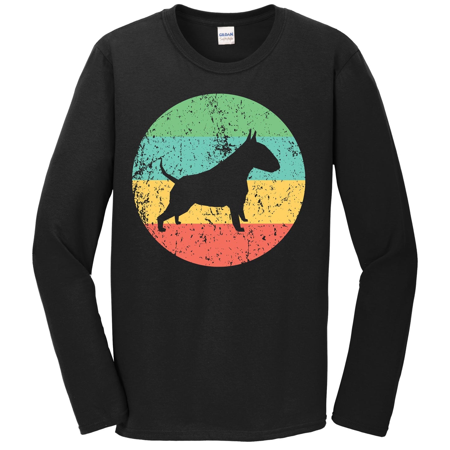 Bull Terrier Long Sleeve Shirt - Vintage Retro Bull Terrier Dog T-Shirt