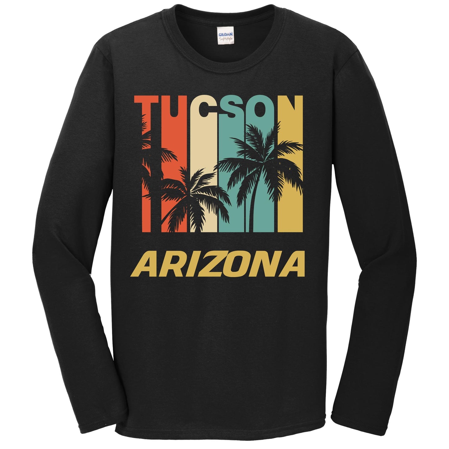Retro Tucson Arizona Palm Trees Vacation Long Sleeve T-Shirt