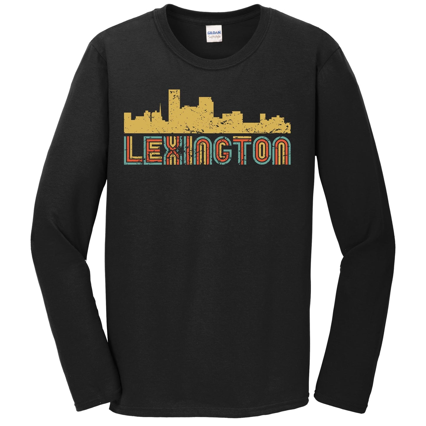 Retro Lexington Kentucky Skyline Long Sleeve T-Shirt