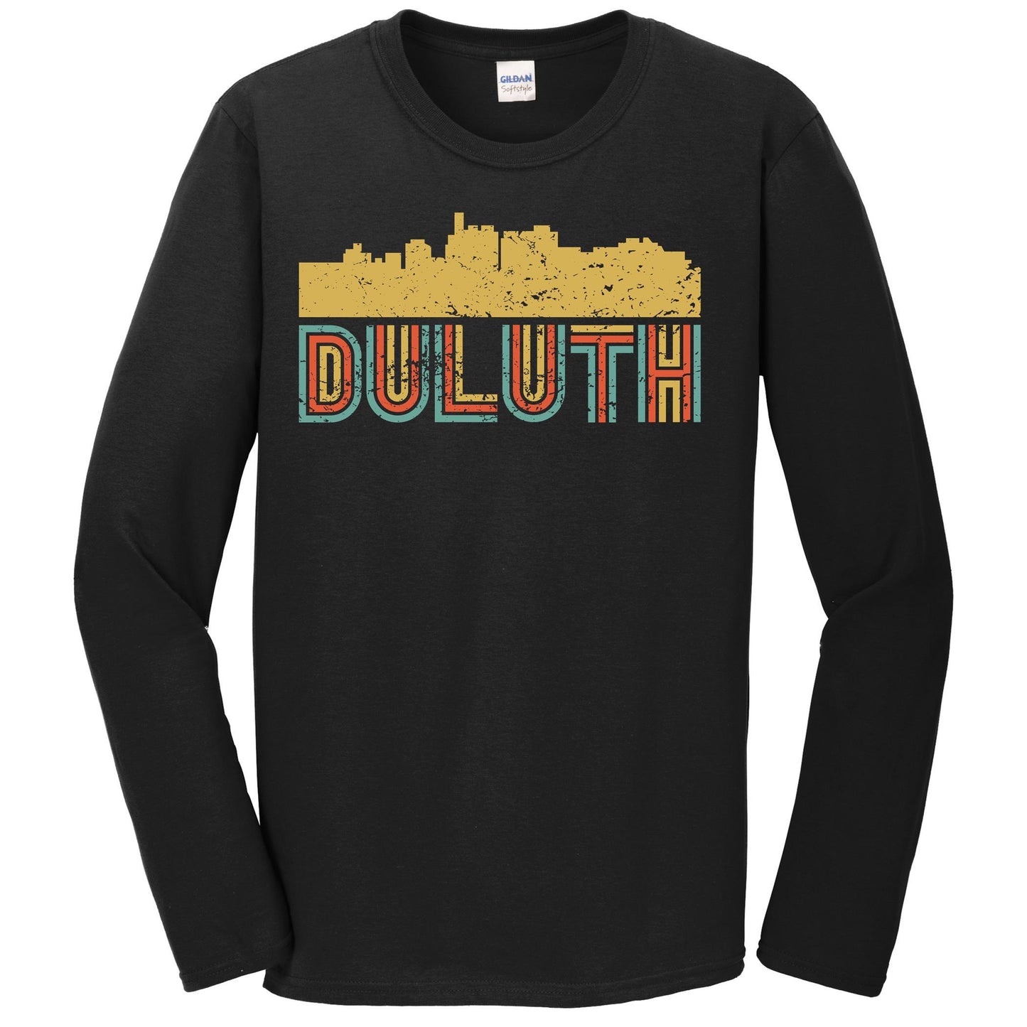 Retro Duluth Minnesota Skyline Long Sleeve T-Shirt