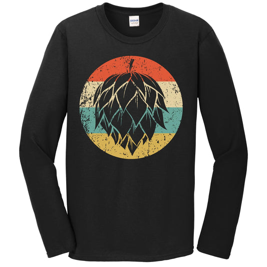 Hops Retro Style Craft Beer Long Sleeve T-Shirt