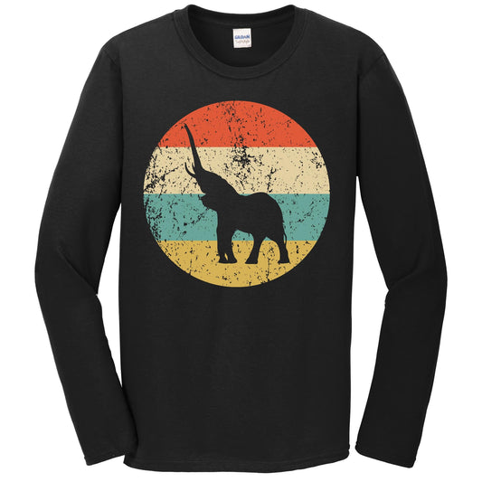 Elephant Retro Style Animal Long Sleeve T-Shirt