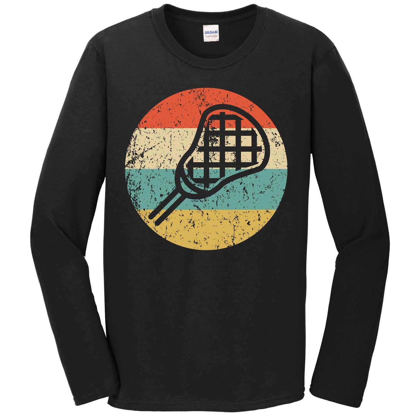 Lacrosse Stick Retro Style Sports Long Sleeve T-Shirt