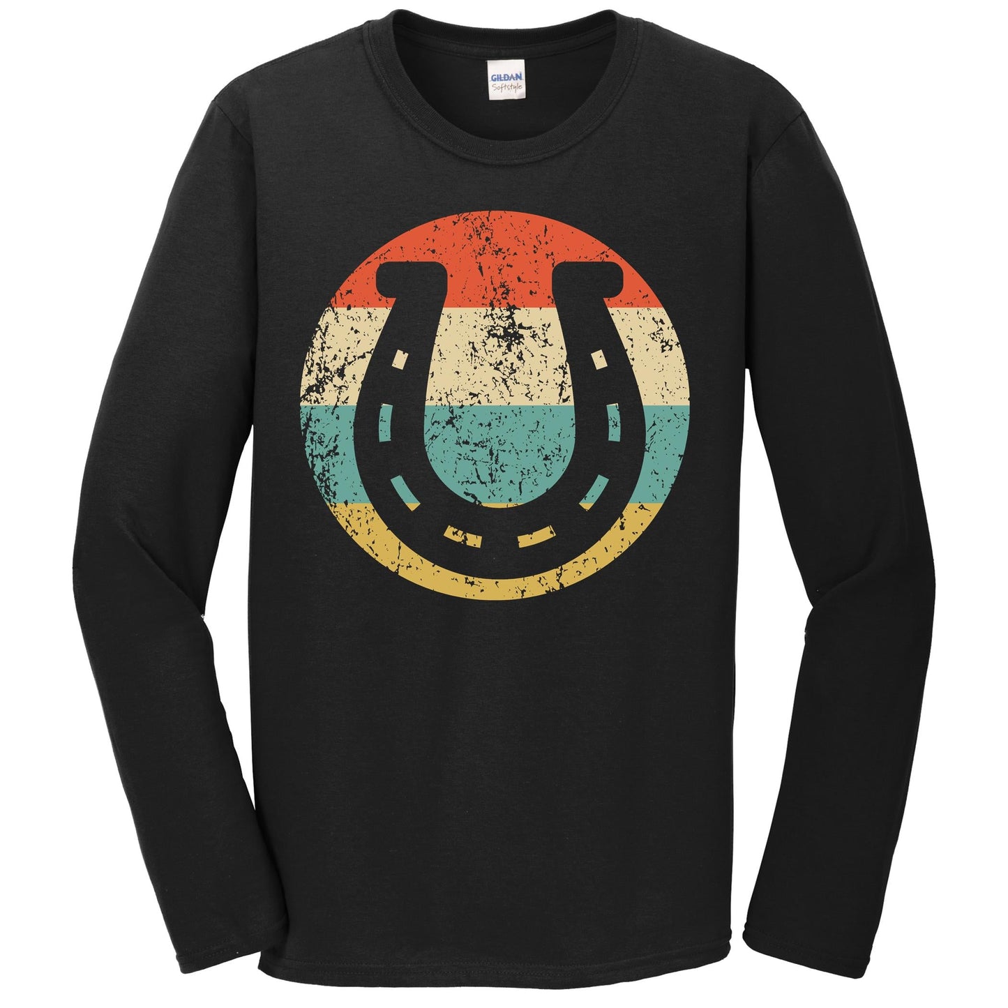 Horseshoe Retro Style Lucky Long Sleeve T-Shirt
