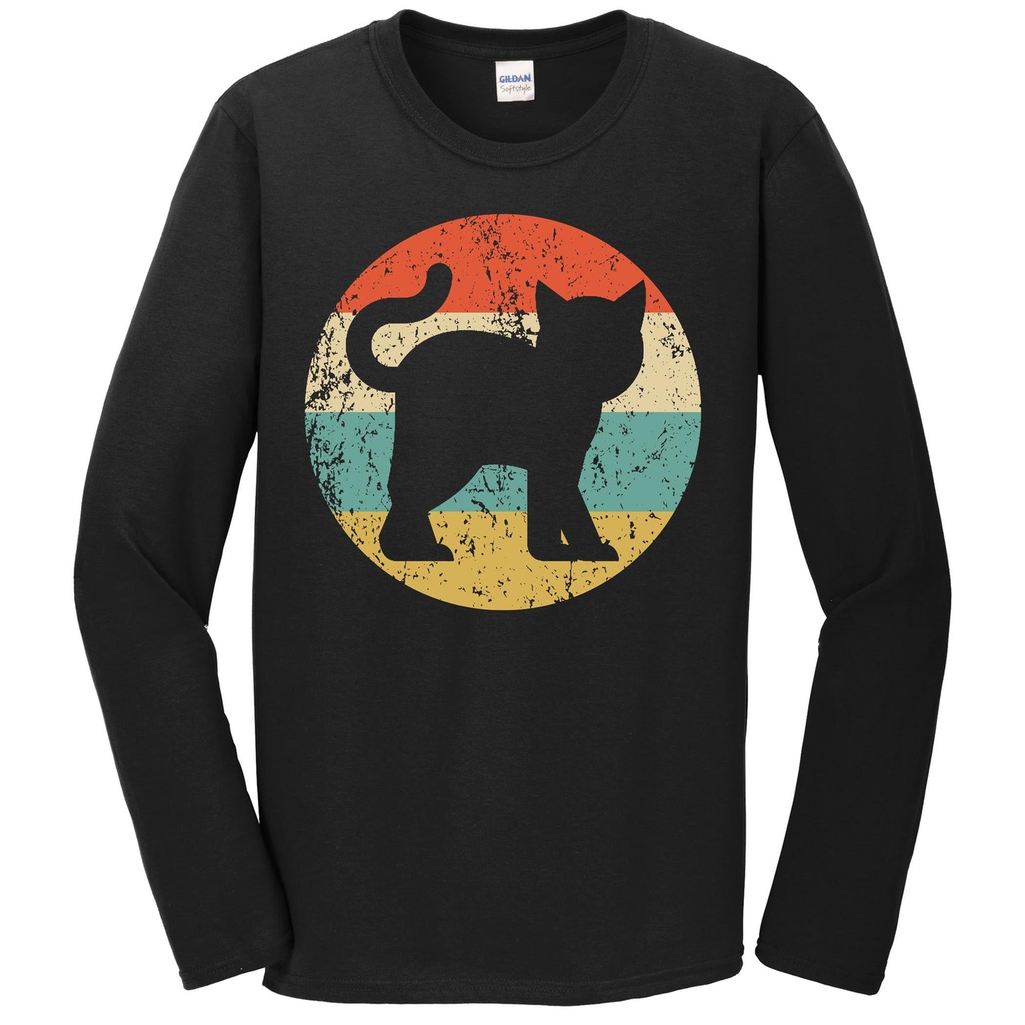 Cat Lover Retro Kitten Icon Long Sleeve T-Shirt