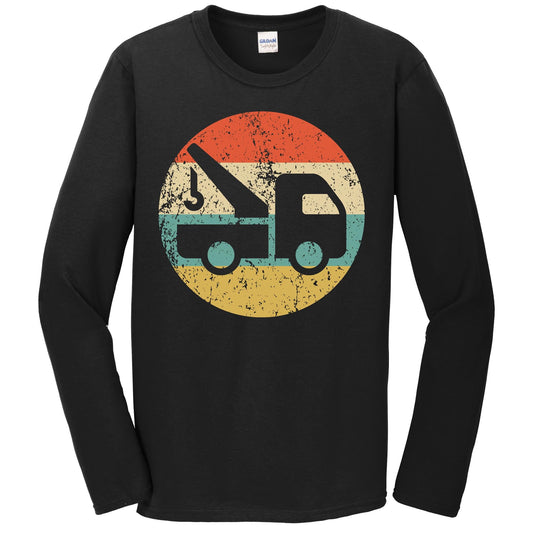 Tow Truck Driver Retro Tow Truck Icon Long Sleeve T-Shirt