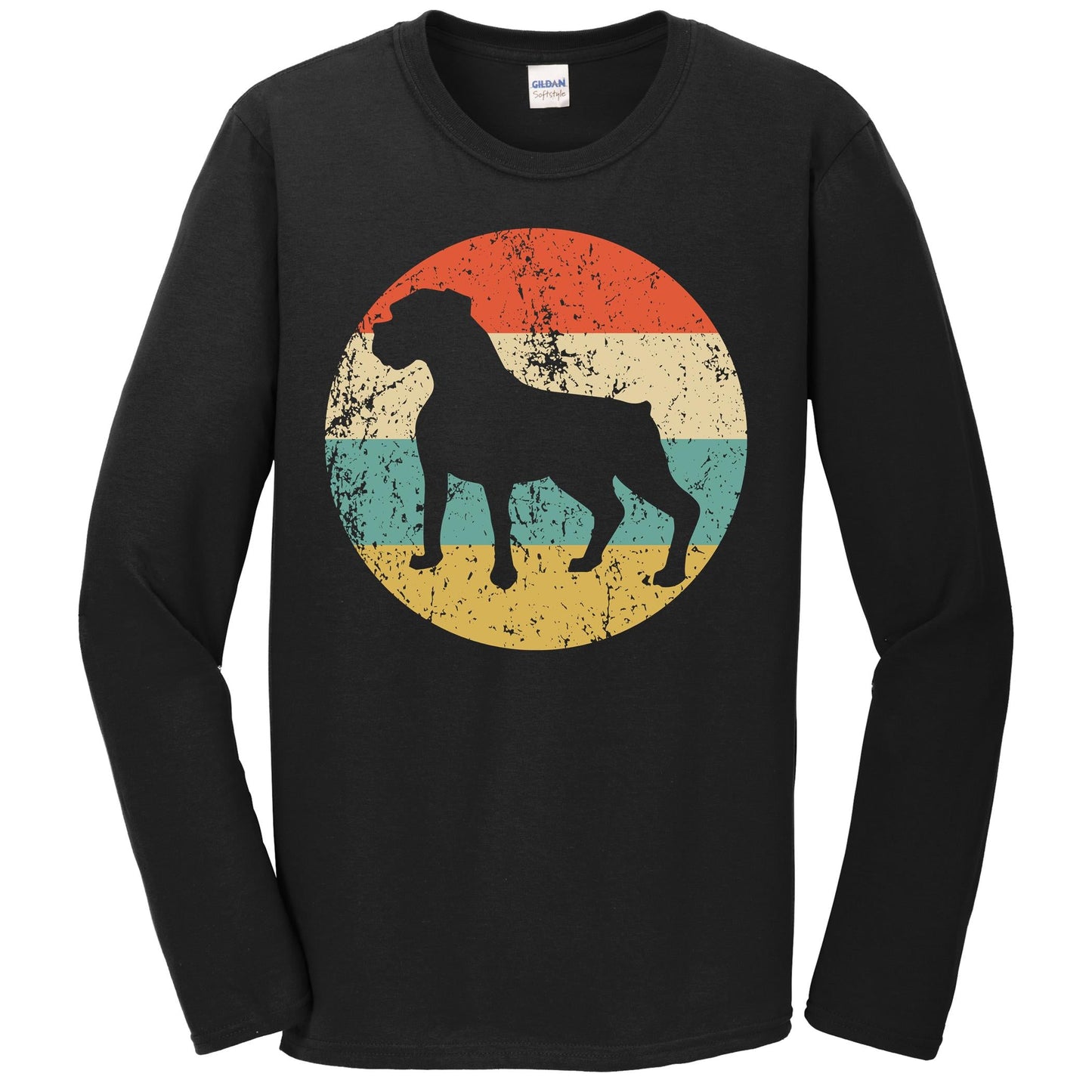 Retro Boxer Dog Breed Icon Long Sleeve T-Shirt