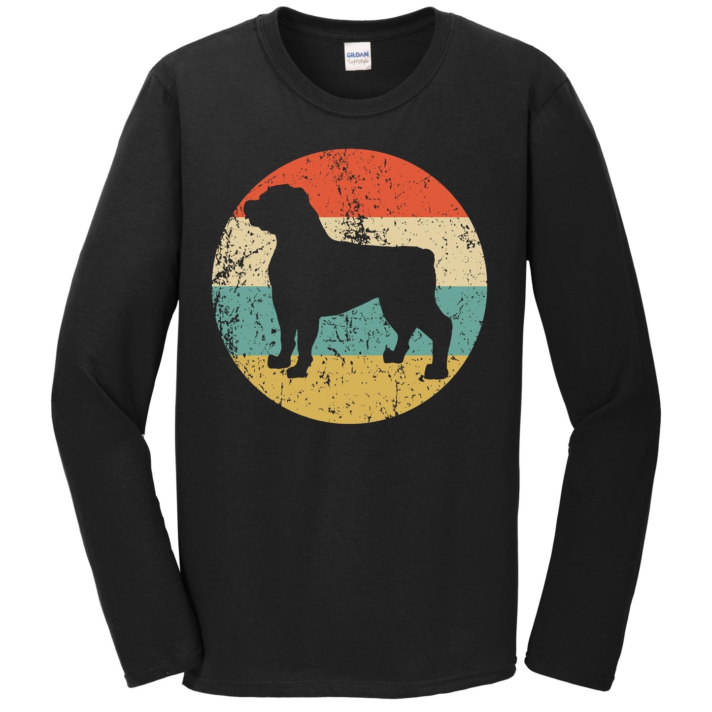 Retro Rottweiler Dog Breed Icon Long Sleeve T-Shirt