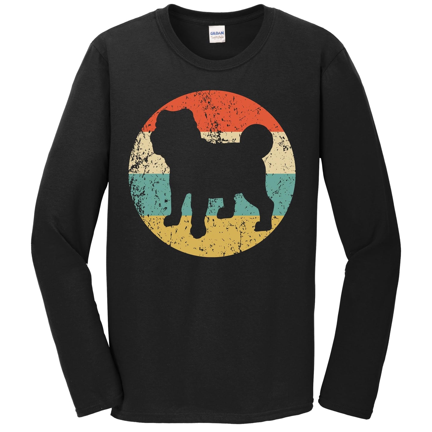 Retro Shar Pei Dog Breed Icon Long Sleeve T-Shirt
