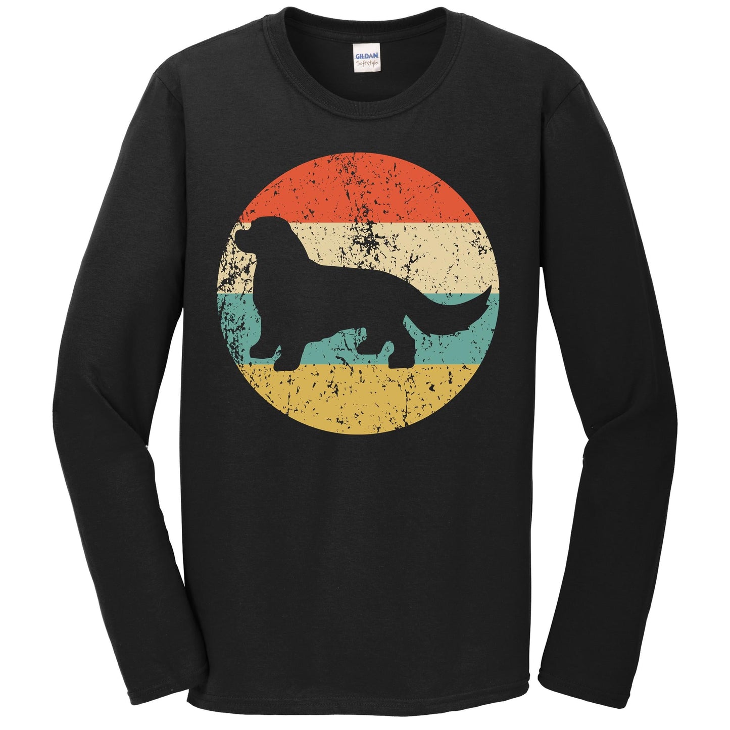 Retro King Charles Spaniel Dog Breed Icon Long Sleeve T-Shirt