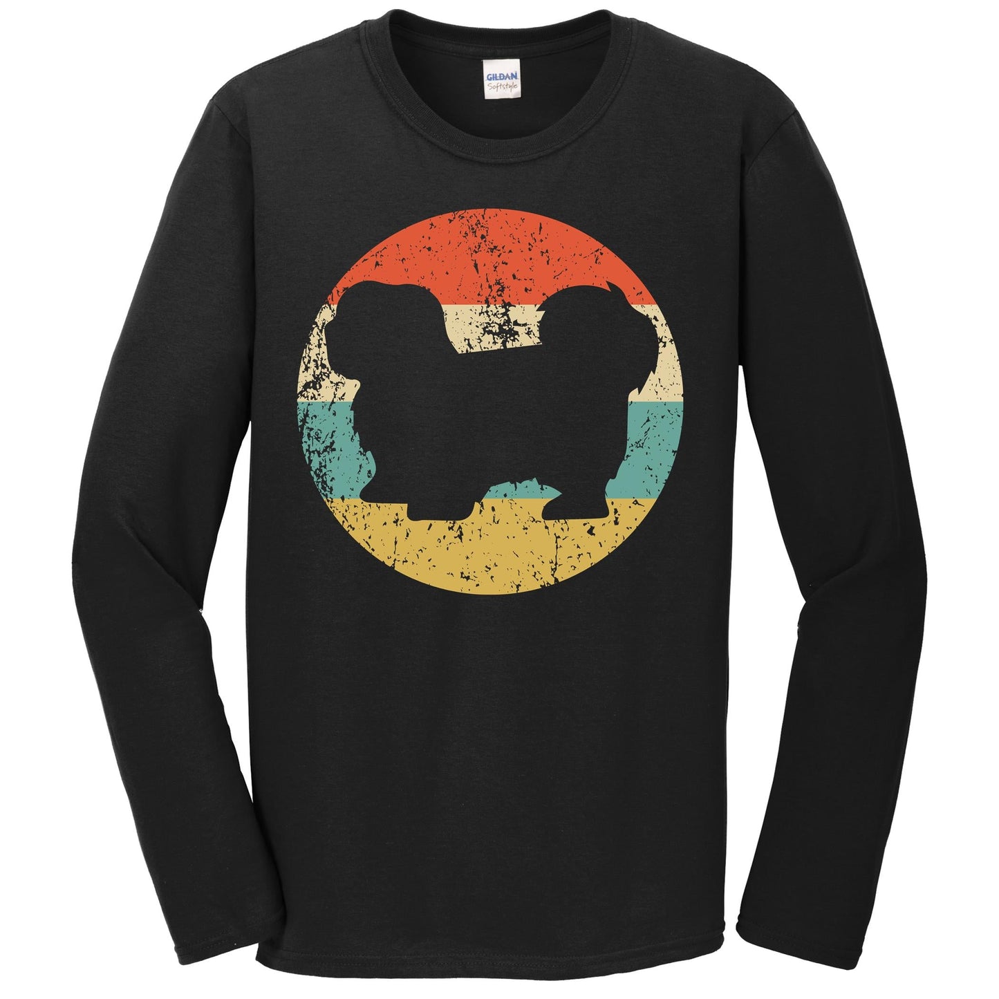 Retro Lhasa Apso Dog Breed Icon Long Sleeve T-Shirt