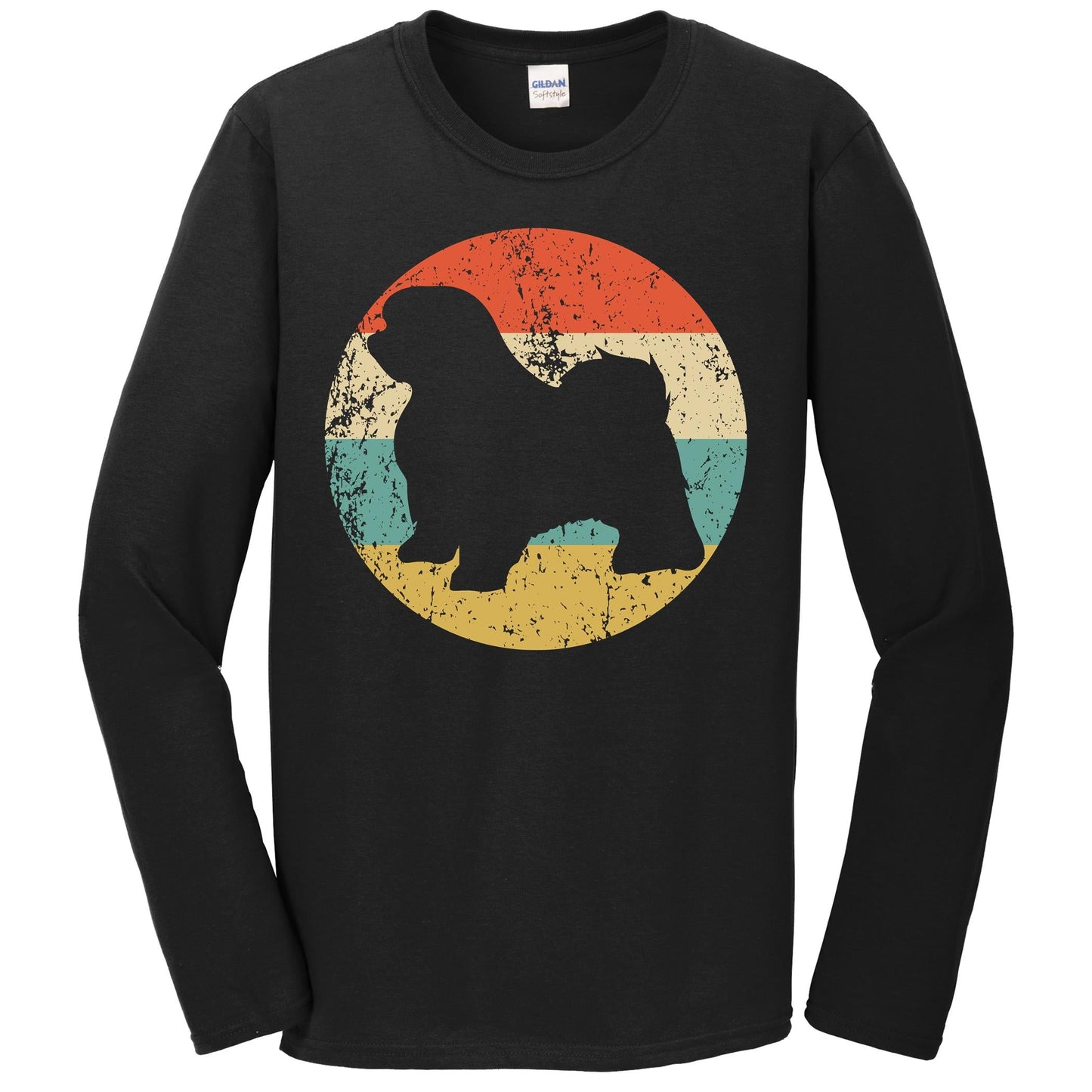 Retro Maltese Dog Breed Icon Long Sleeve T-Shirt