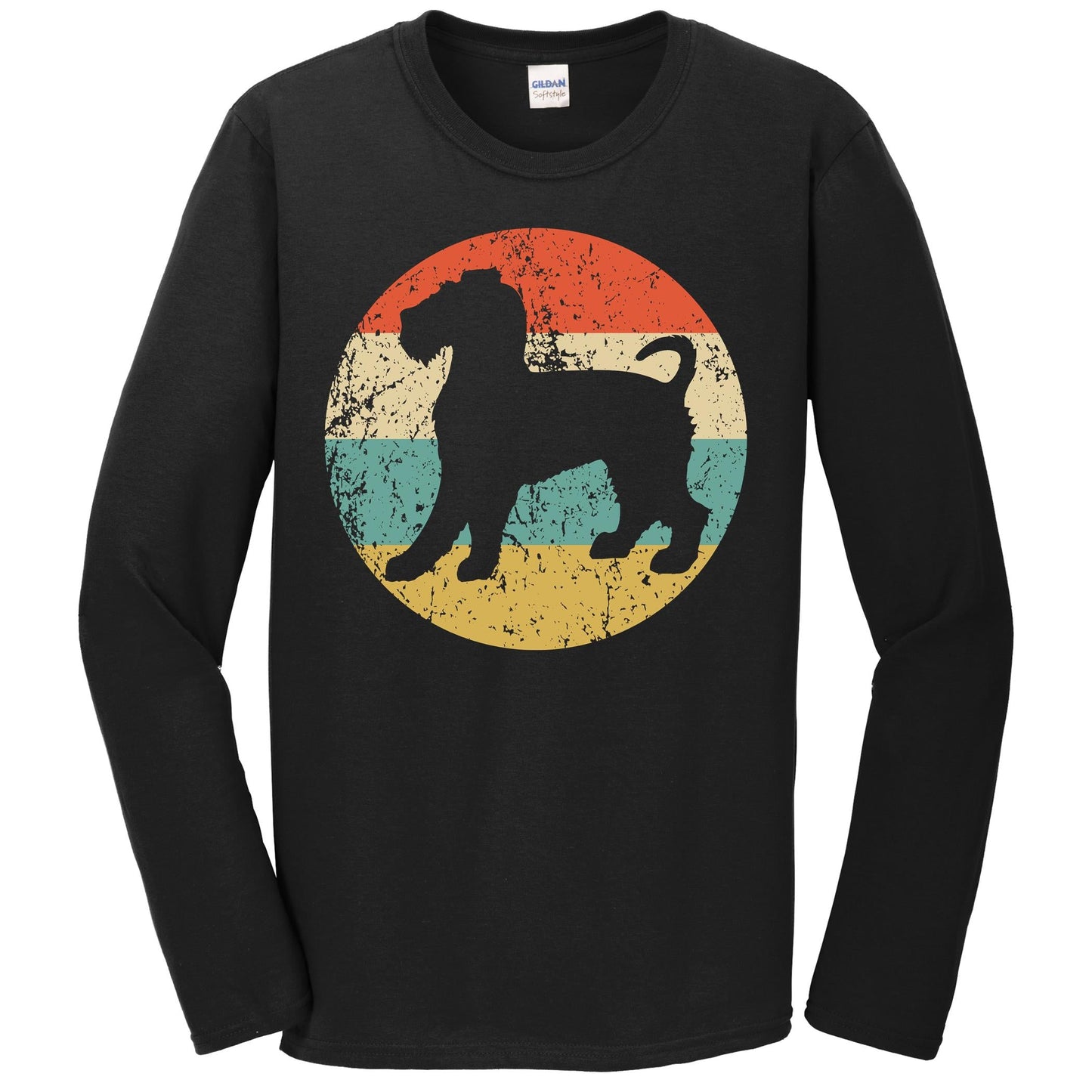 Retro Wire Fox Terrier Dog Breed Icon Long Sleeve T-Shirt