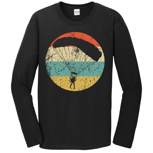 Skydiving Shirt - Retro Parachute Icon Long Sleeve T-Shirt