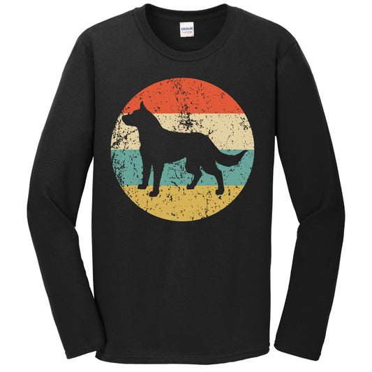 Retro Australian Cattle Dog Breed Icon Long Sleeve T-Shirt
