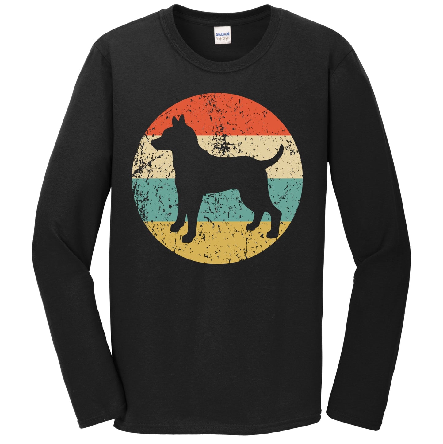 Retro Rat Terrier Dog Breed Icon Long Sleeve T-Shirt