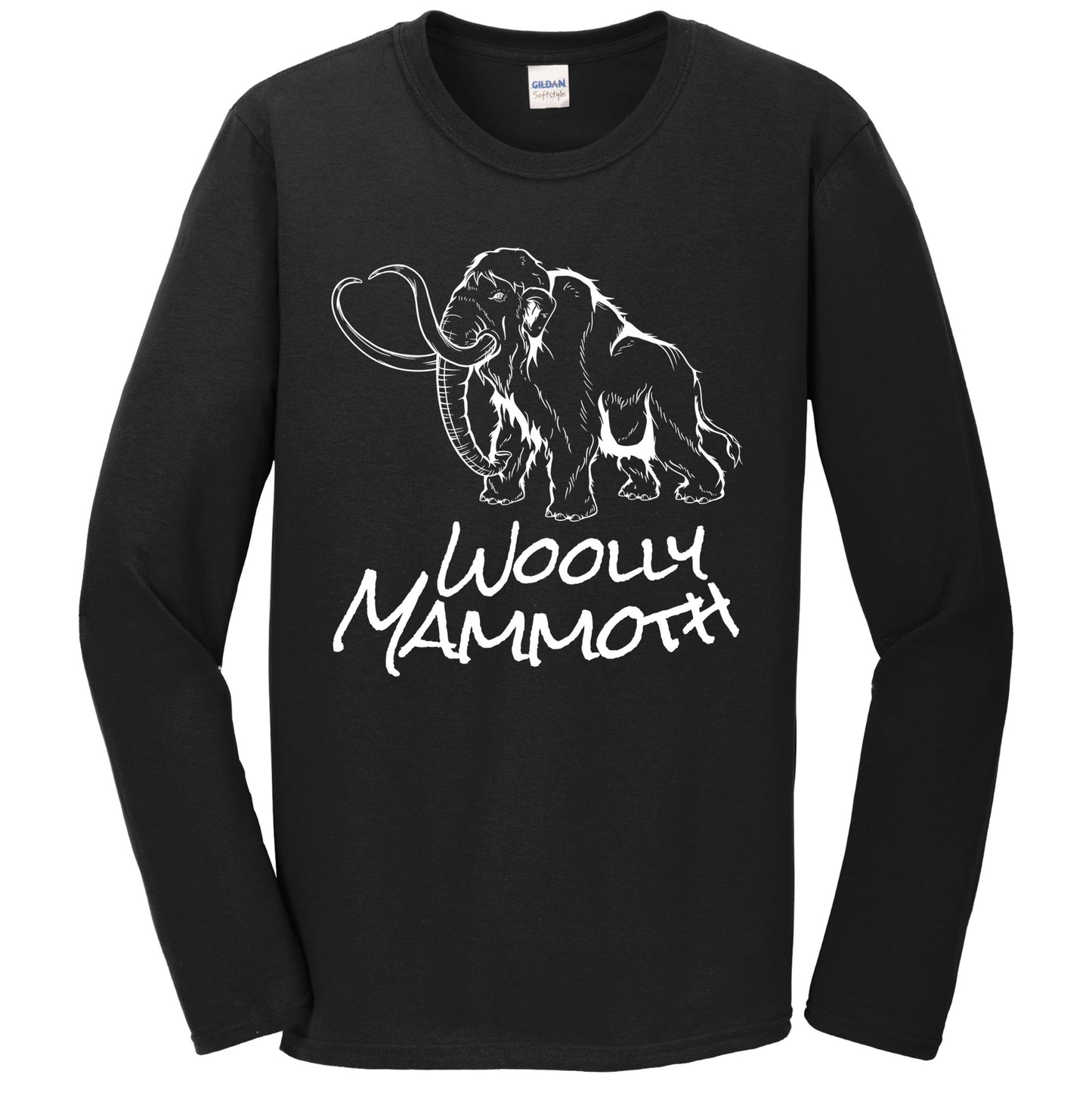 Woolly Mammoth Sketch Cool Prehistoric Animal Long Sleeve T-Shirt