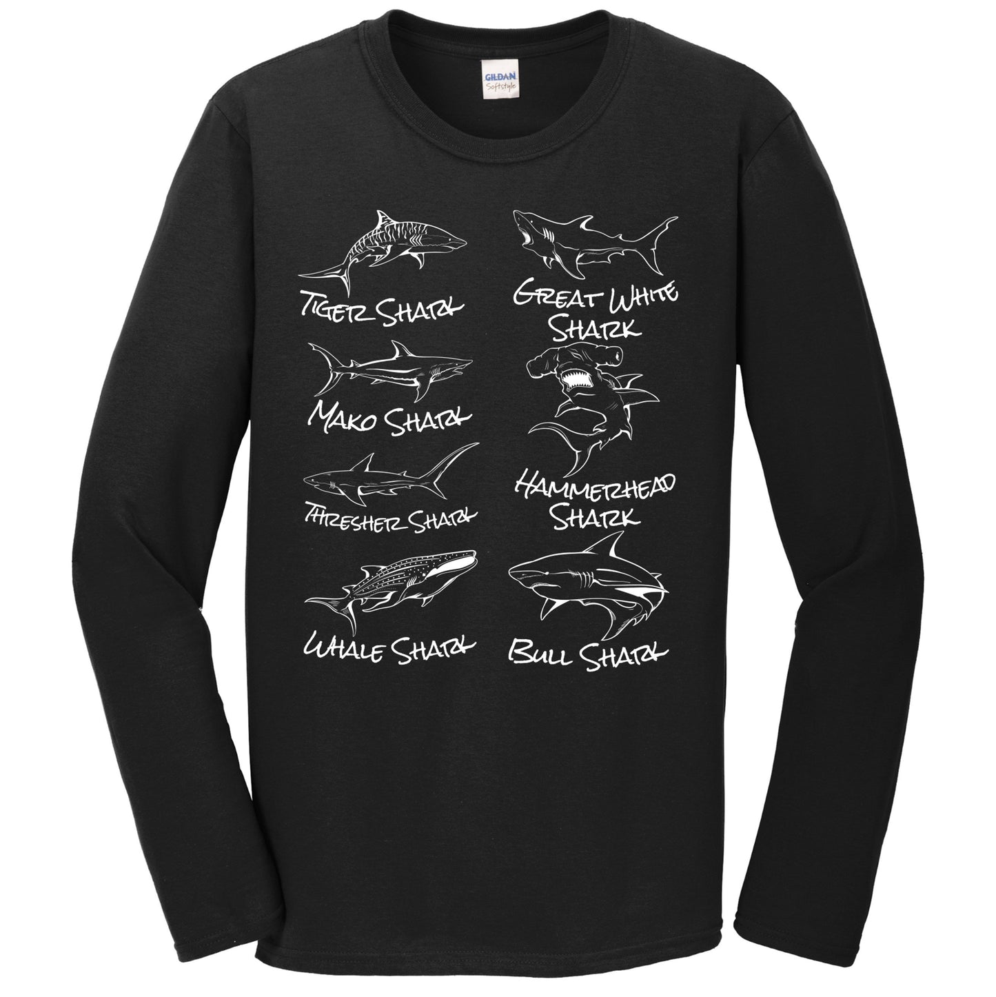 Types of Sharks Cool Shark Long Sleeve T-Shirt