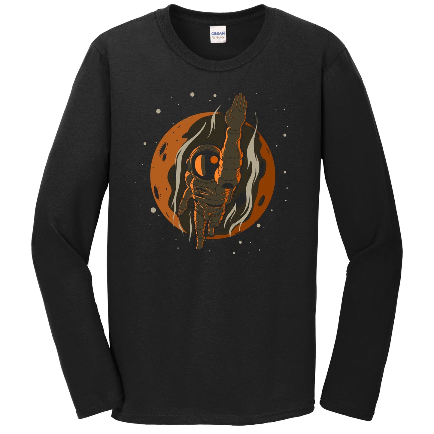 Swimmer Astronaut Outer Space Spaceman Swimming Long Sleeve T-Shirt - Men's Astronaut Shirt
