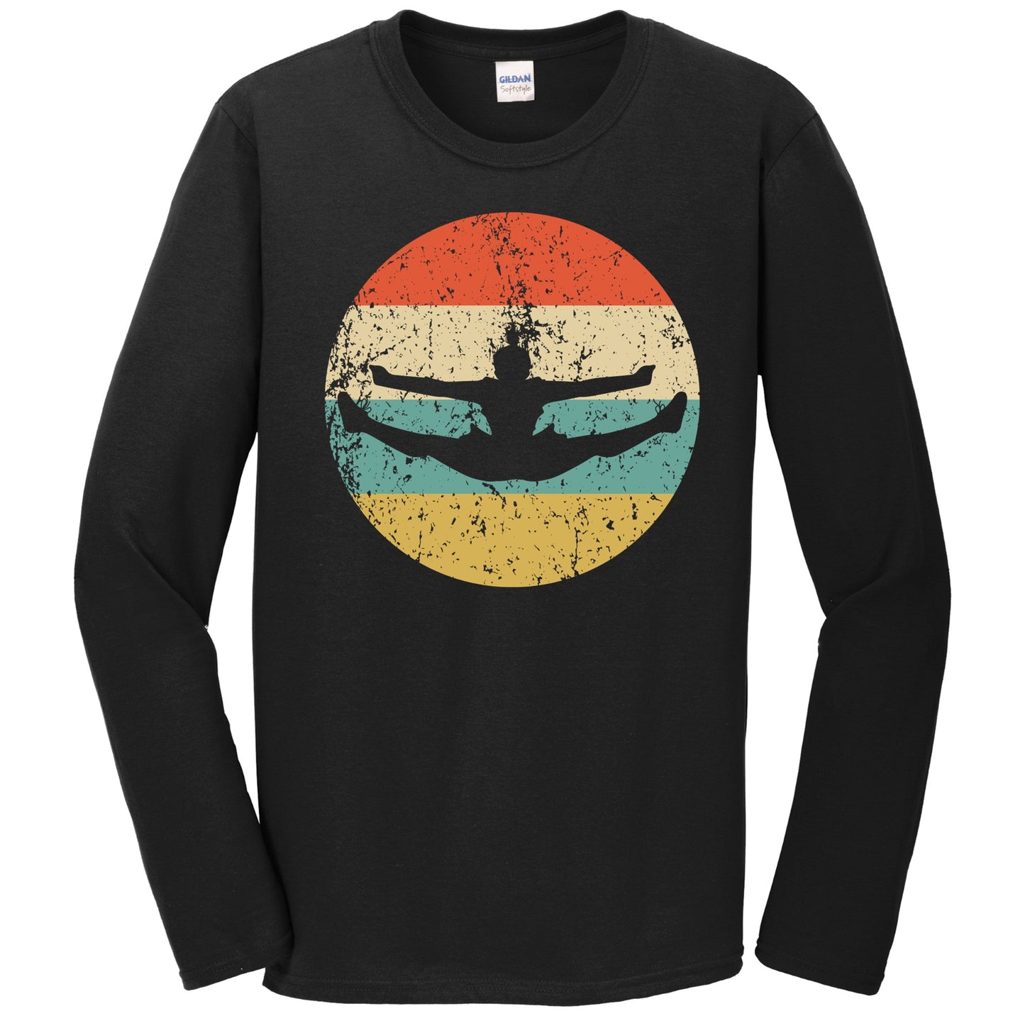 Cheerleader Cheerleading Silhouette Retro Cheer Long Sleeve T-Shirt