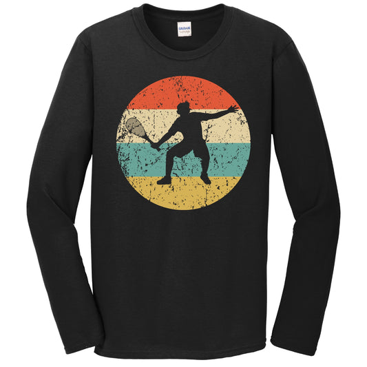 Racquetball Player Silhouette Retro Sports Long Sleeve T-Shirt