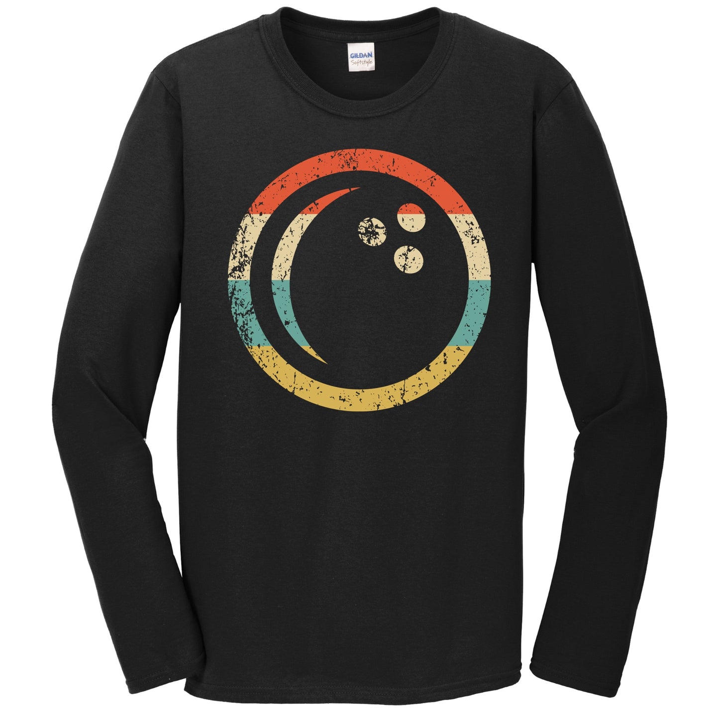 Bowling Ball Icon Retro Bowling Long Sleeve T-Shirt