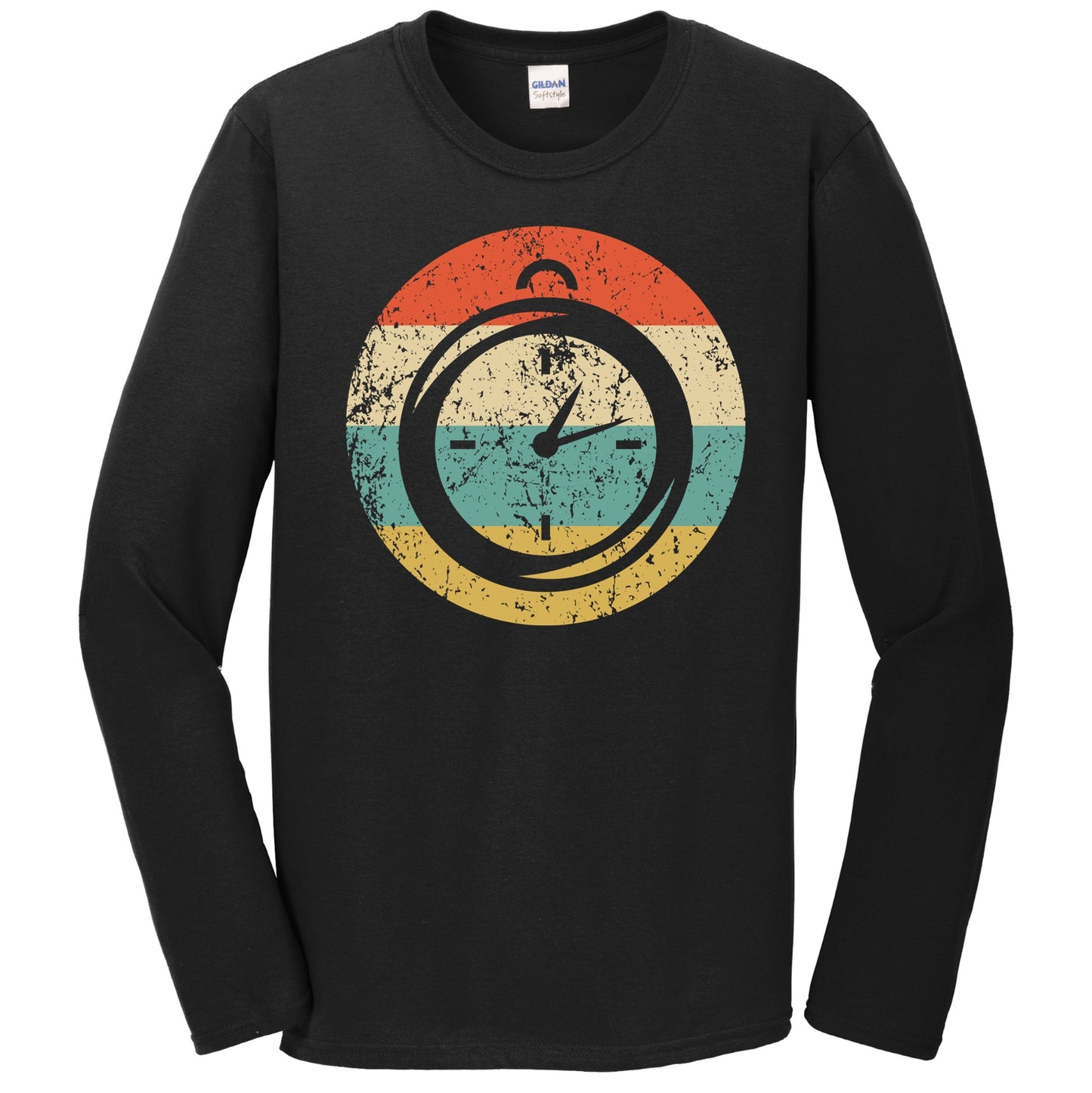 Stopwatch Icon Retro Track and Field Coach Long Sleeve T-Shirt