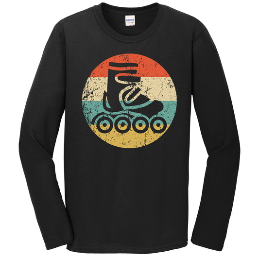 Inline Roller Skate Icon Retro Skater Long Sleeve T-Shirt