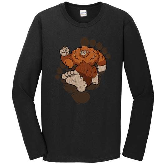 Bigfoot Marathon Shirt - Sasquatch Running Long Sleeve T-Shirt