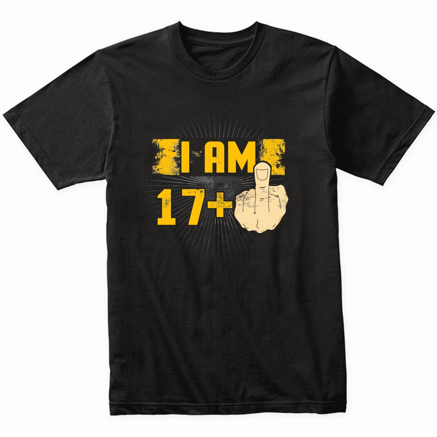 18th Birthday Shirt For Men - I Am 17 Plus Middle Finger 18 Years Old T-Shirt