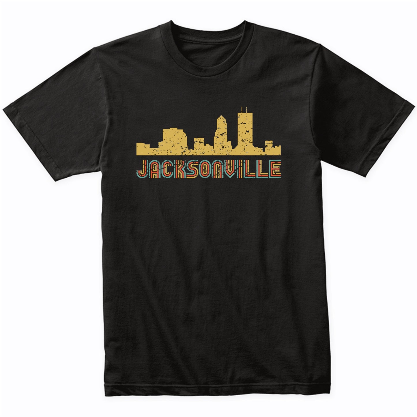 Retro Jacksonville Florida Skyline T-Shirt