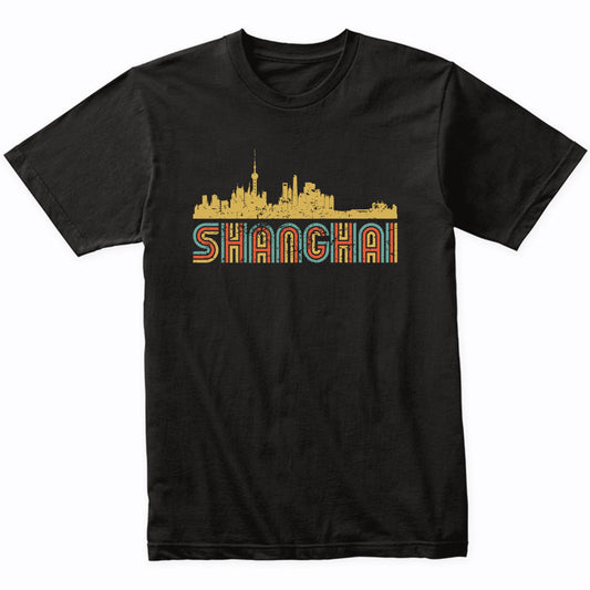Retro Shanghai China Skyline T-Shirt