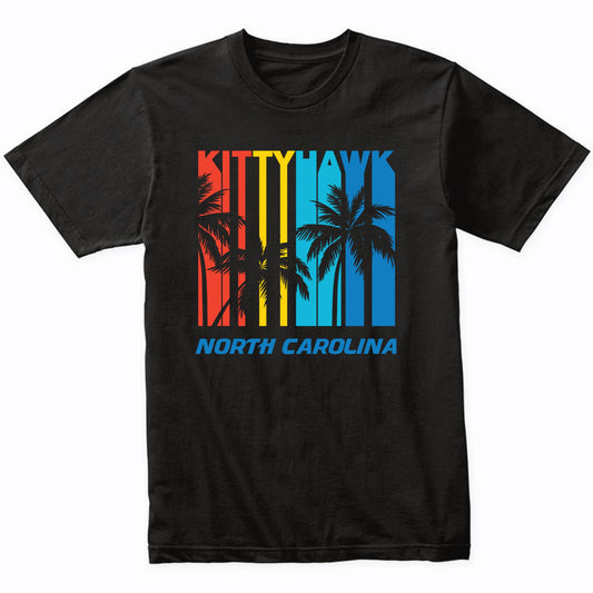 Retro Kittyhawk North Carolina Palm Trees Vacation T-Shirt