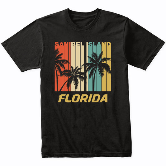 Retro Sanibel Island Florida Palm Trees Vacation T-Shirt