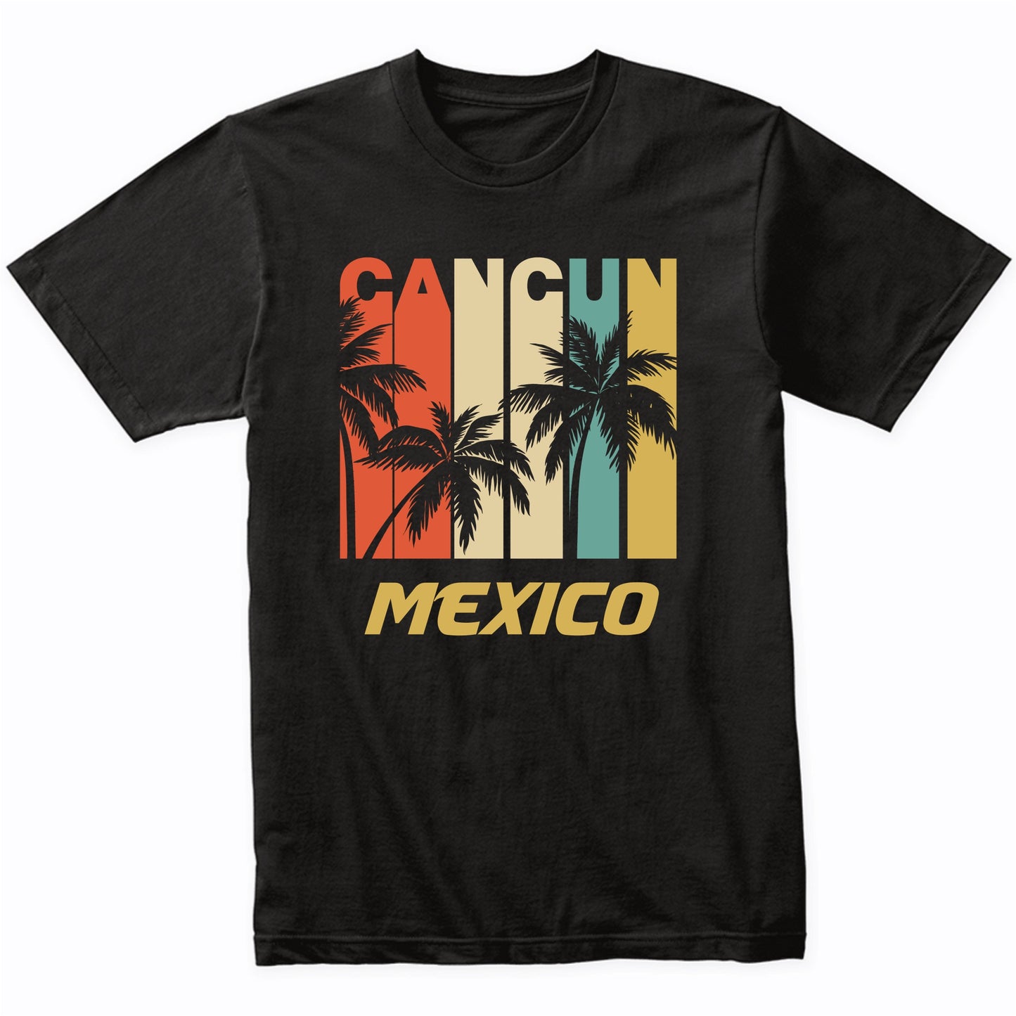Retro Cancun Mexico Palm Trees Vacation T-Shirt