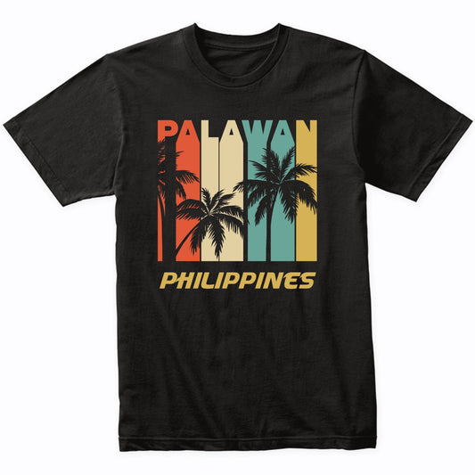 Retro Palawan Philippines Palm Trees Vacation T-Shirt