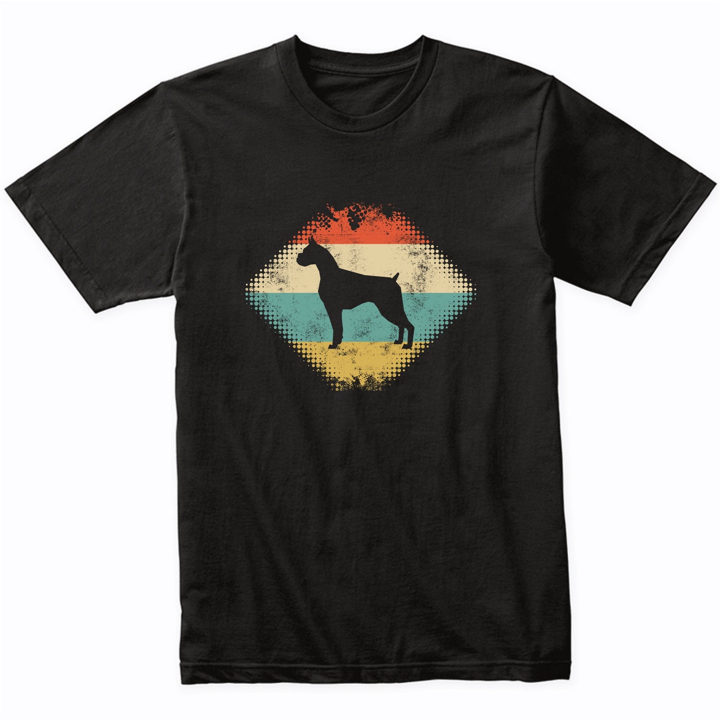 Vintage Retro Boxer Silhouette Dog Owner T-Shirt