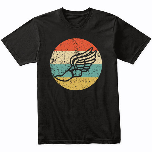 Running Shoe With Wings Retro Style Track T-Shirt