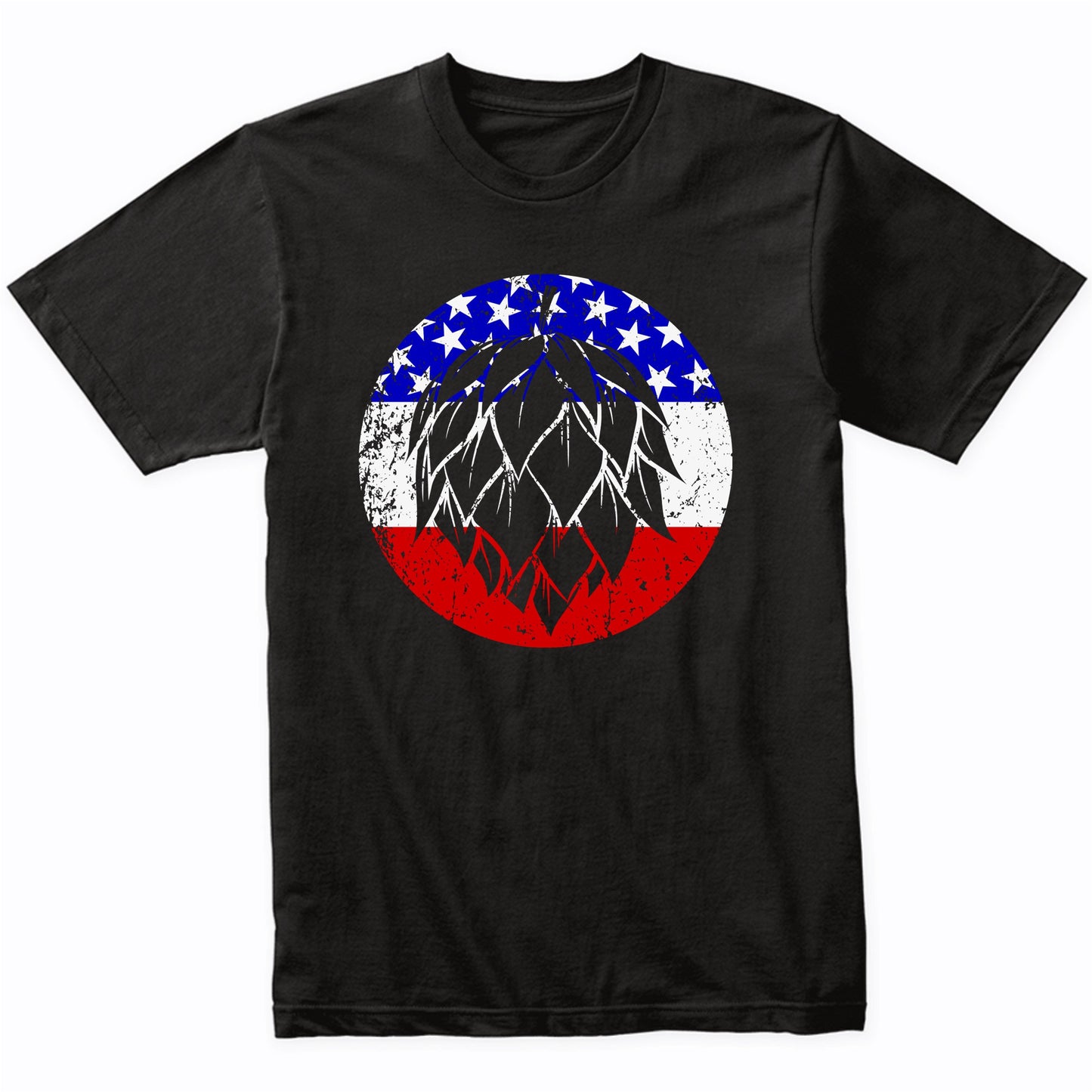 Hops Retro Style Craft Beer American Flag T-Shirt