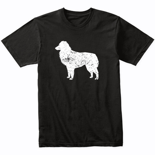 Distressed Australian Shepherd Silhouette Dog Owner T-Shirt