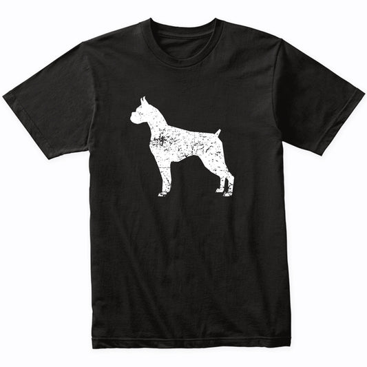 Distressed Boxer Silhouette Dog Owner T-Shirt