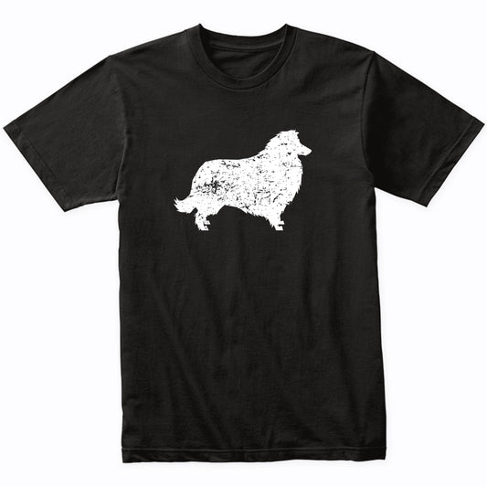 Distressed Collie Silhouette Dog Owner T-Shirt