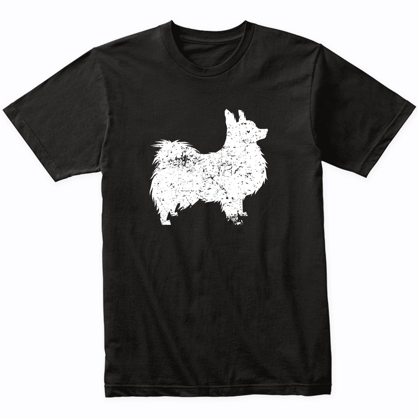 Distressed Papillon Silhouette Dog Owner T-Shirt