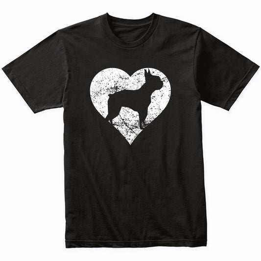 Distressed Boston Terrier Heart Dog Owner Graphic T-Shirt