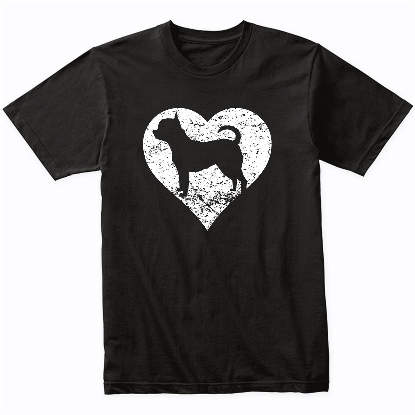 Distressed Chihuahua Heart Dog Owner Graphic T-Shirt