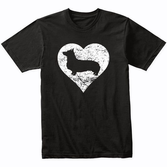 Distressed Corgi Heart Dog Owner Graphic T-Shirt